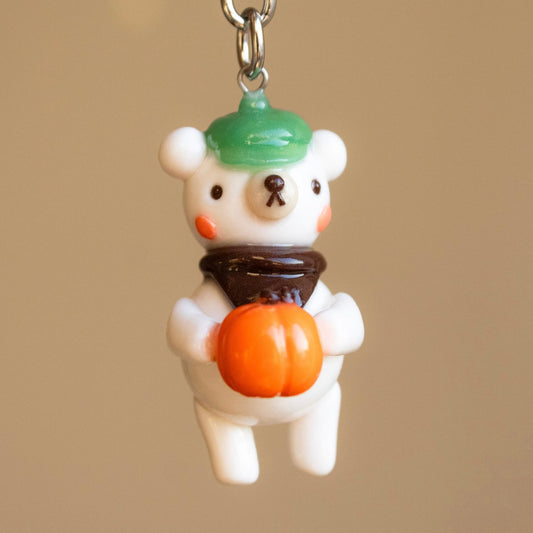Pumpkin Bear Keychain