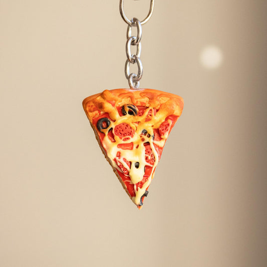 Yummy Pizza Slice Keychain