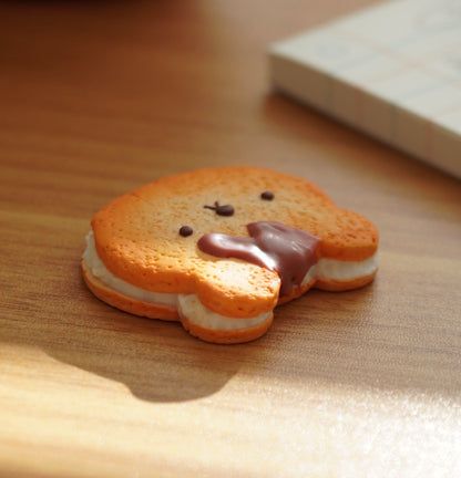 Grumpy Caramel Bear Cookie Magnet